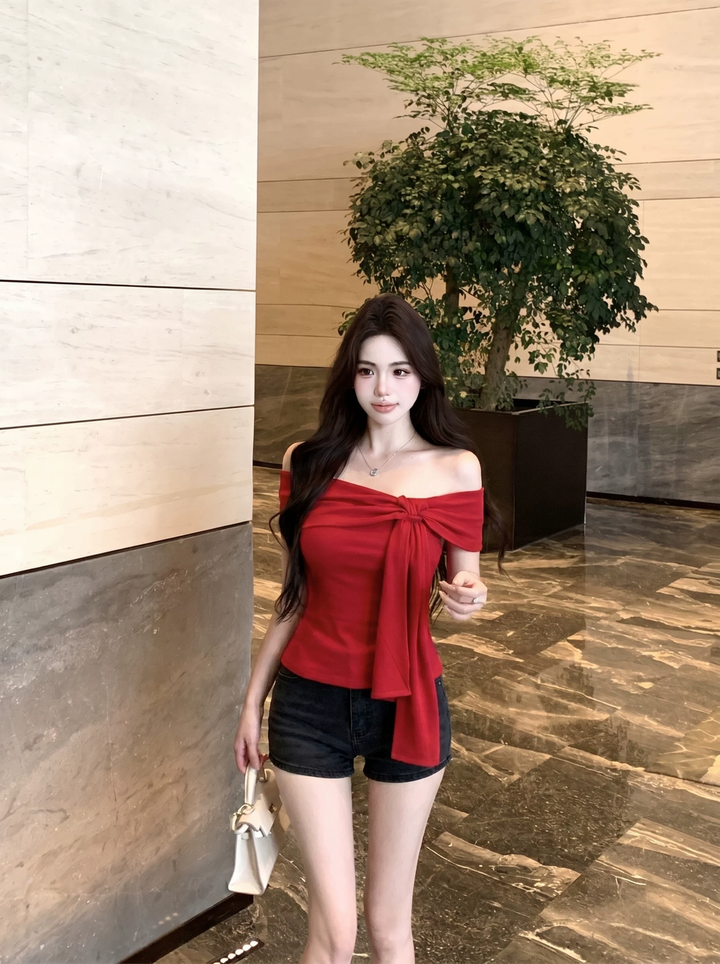 【tops】オフショルダートップス Q8557