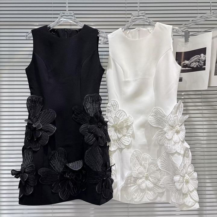 【dress】立体フラワーベストワンピース Q8695