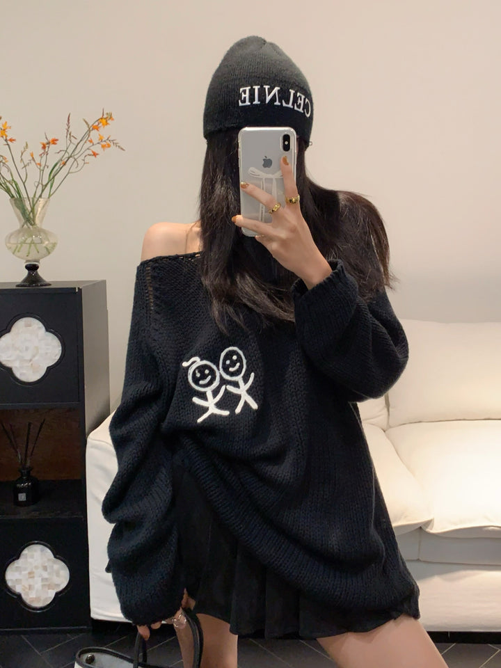 【tops】2色展開ニットトップス Q9225