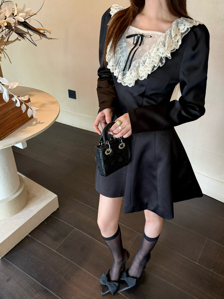 【dress】レースドッキングワンピース Q9080