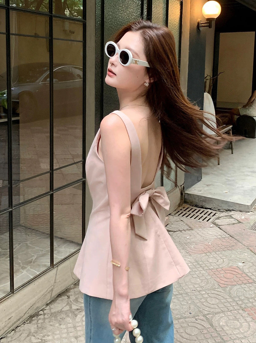 【tops】バックリボンベスト Q8878