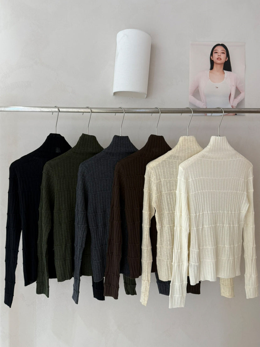 【tops】ハイネックニットトップス Q9161