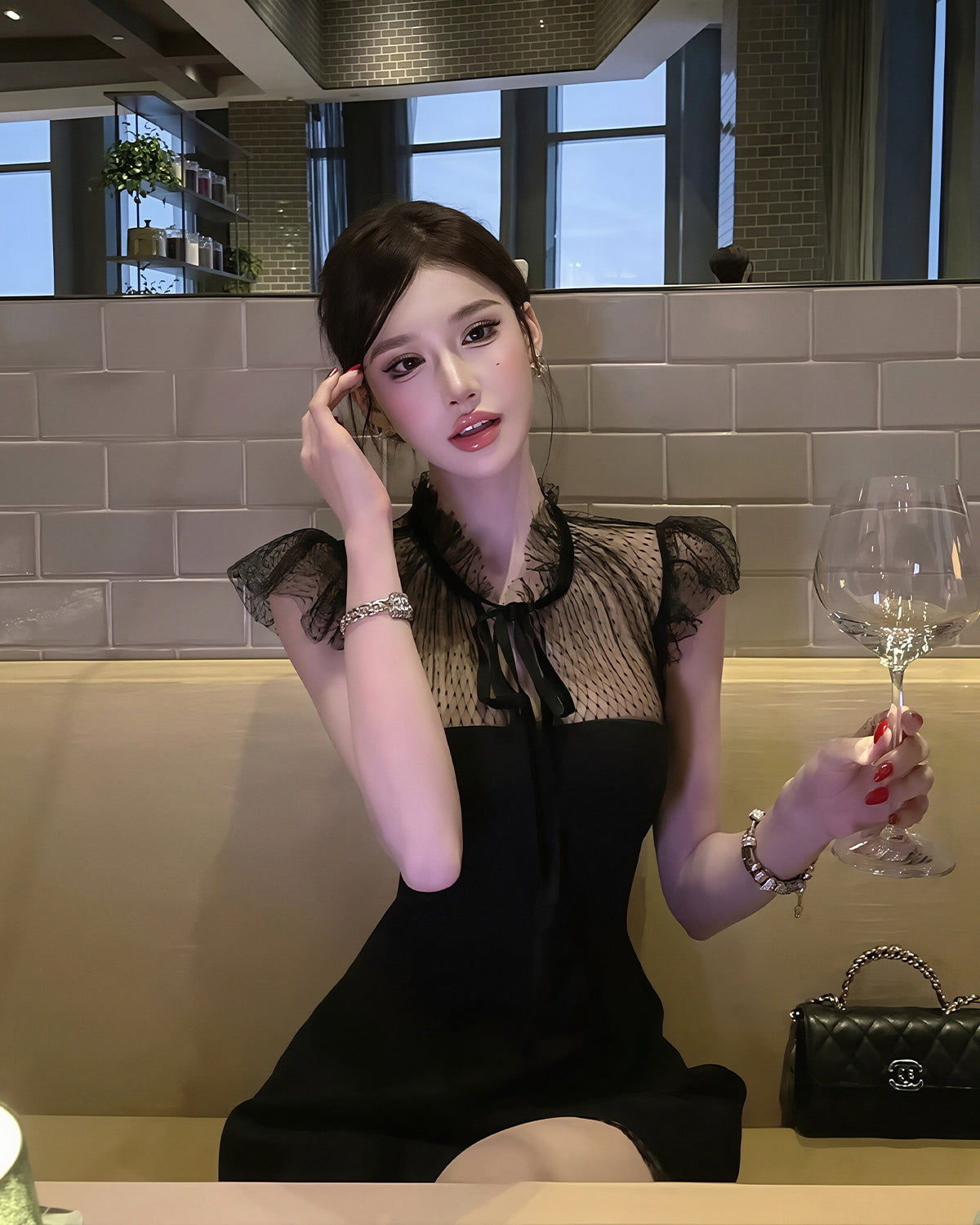 dress】レースドッキングミニワンピース Q8709 – NANASTYLE