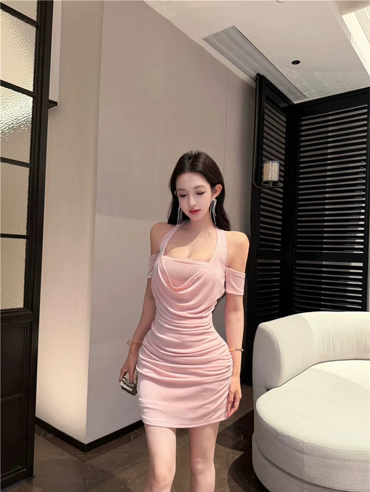 【dress】ホルターネックミニワンピース Q8560