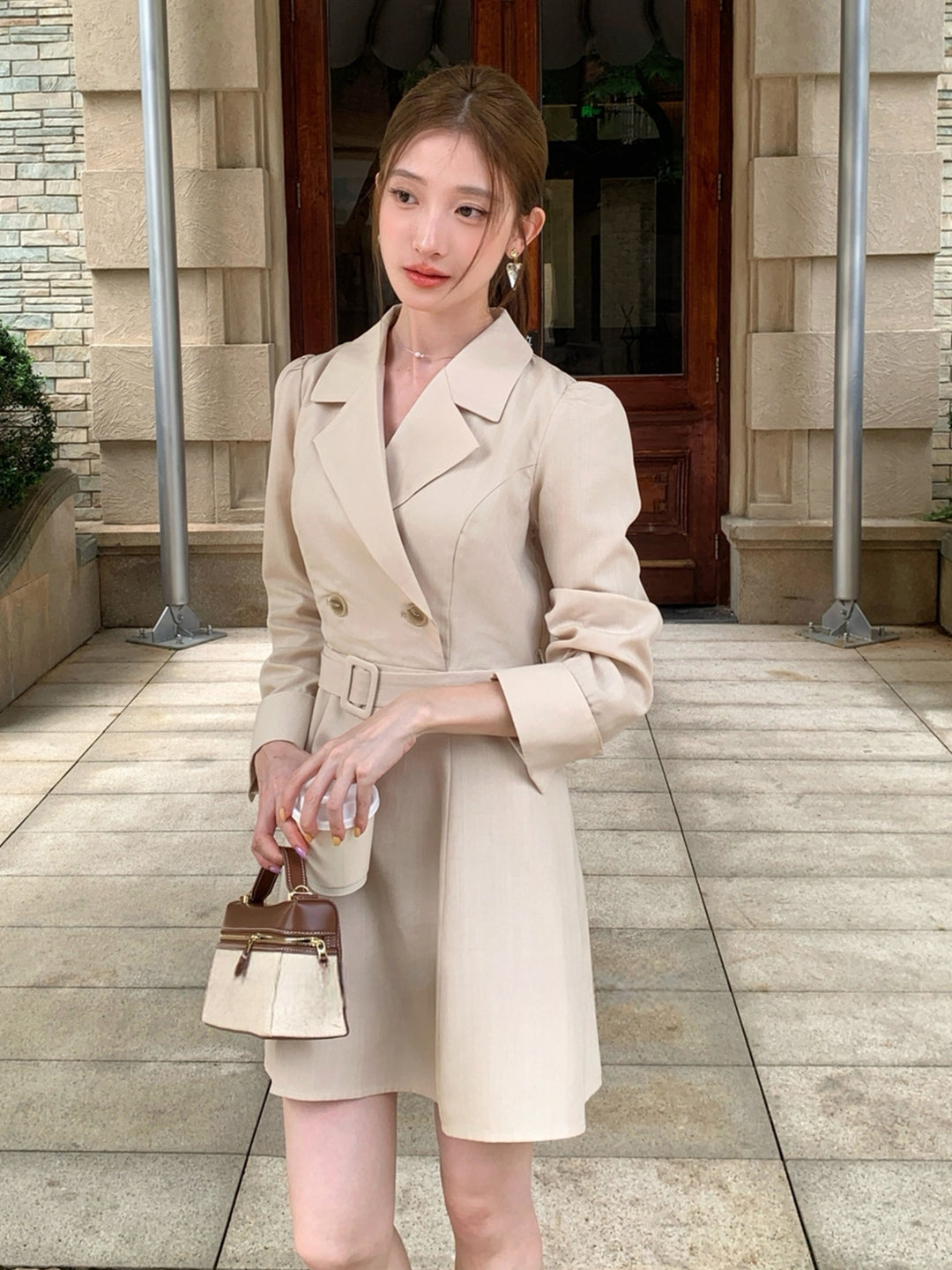【dress】ベルト付きワンピース Q8964