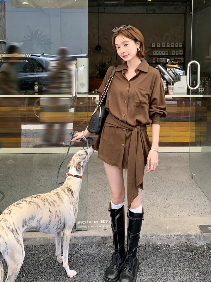 【tops】お尻カバー付きシャツ Q9040
