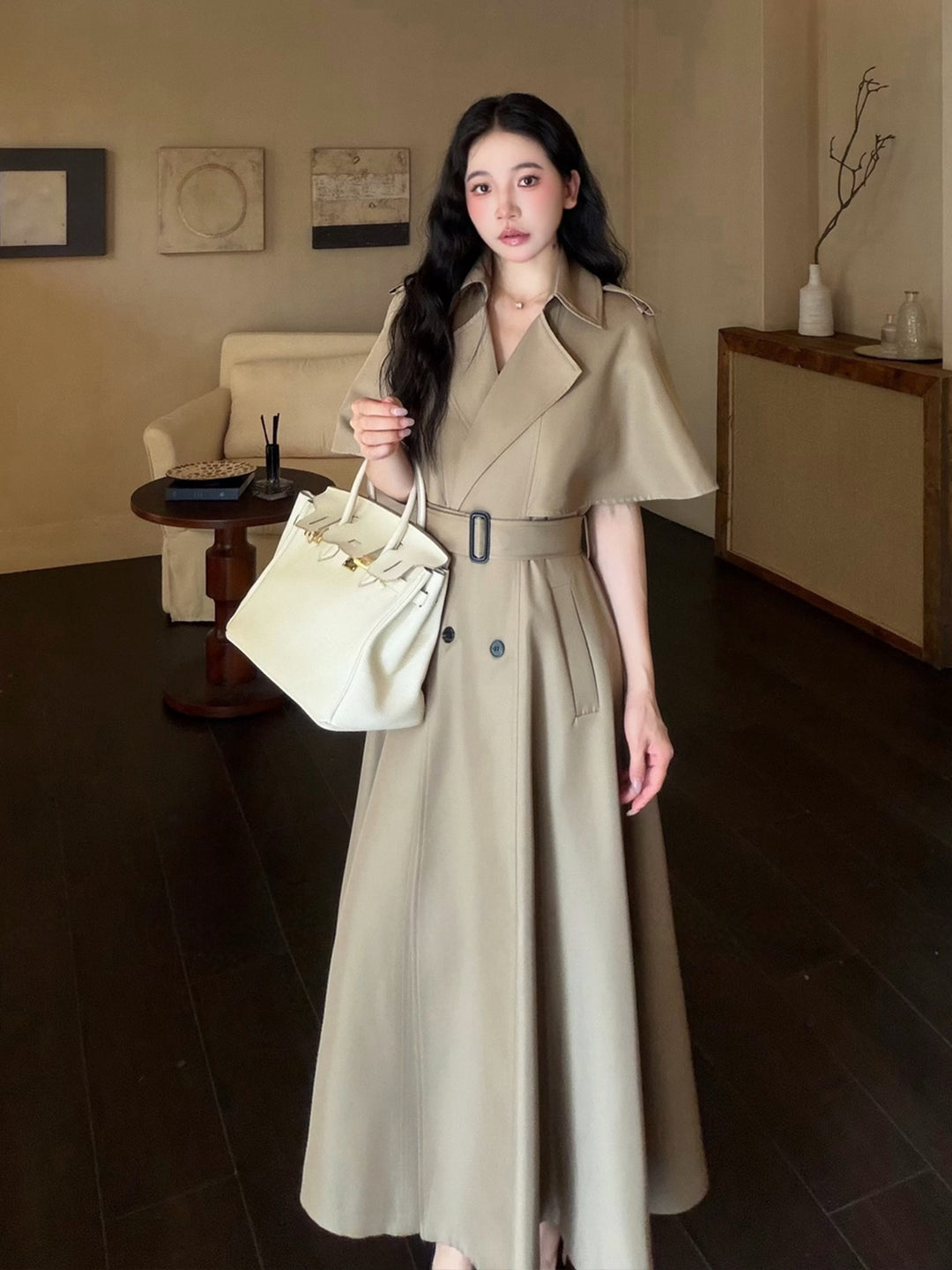 【outer】2色展開ロングコート Q9068