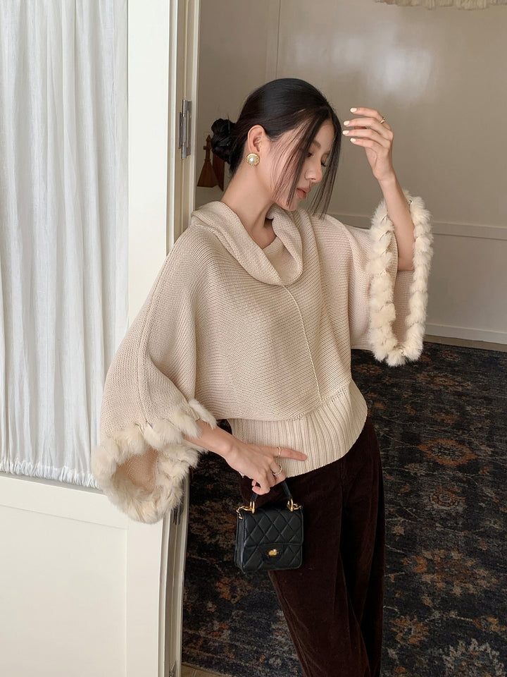 【tops】ファードッキングニットトップス Q9236