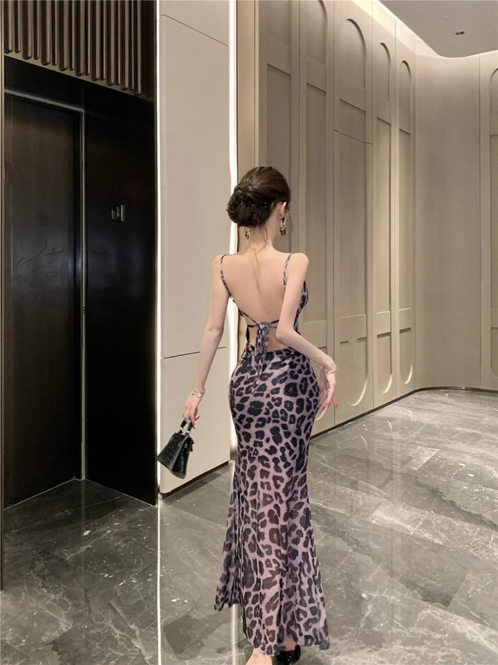 【dress】ヒョウ柄キャミワンピース Q8081