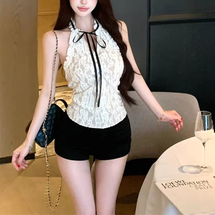 【tops】ホルターネックレーストップス Q8254