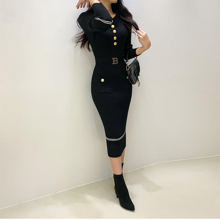 【dress】ニットワンピース　M19324