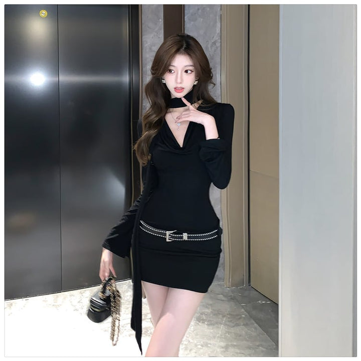 【dress】Vネックワンピース　M25334