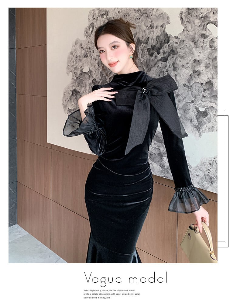 【dress】マーメイドリボン付きワンピース　M26932