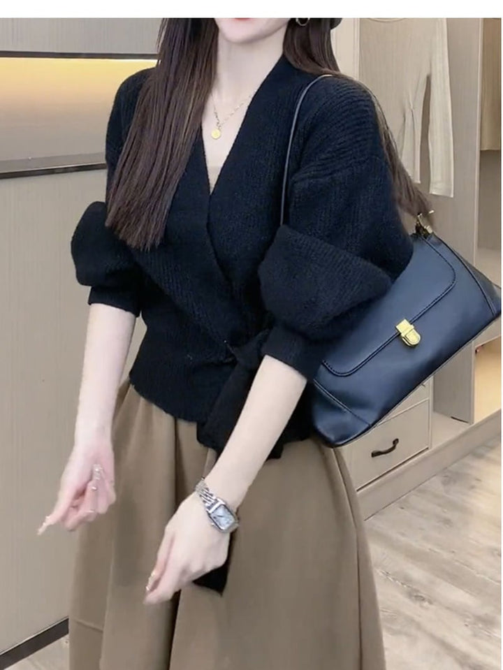 【tops】カシュクールニットセーター　M17866