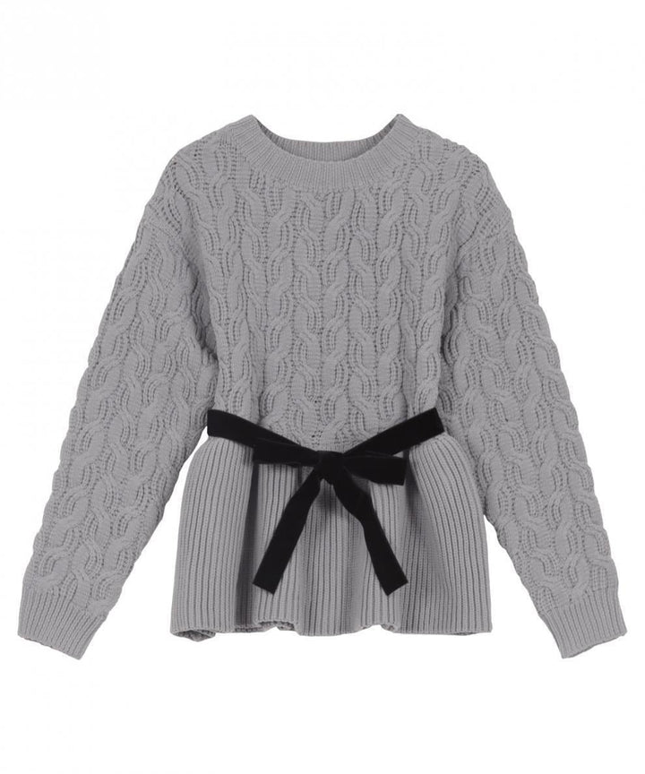 【tops】ペプラムニットセーター　M28783