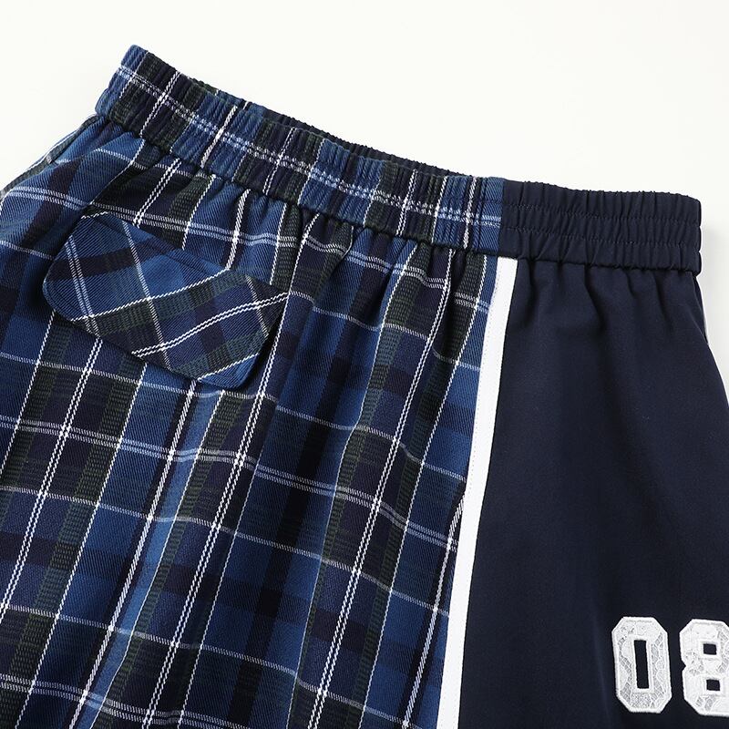 【bottoms】レースチェック柄切り替えスカート　M30259