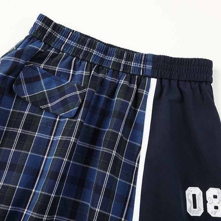 【bottoms】レースチェック柄切り替えスカート　M30259