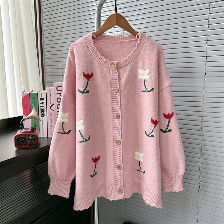【outer】ジャカードニットカーデ　M26876