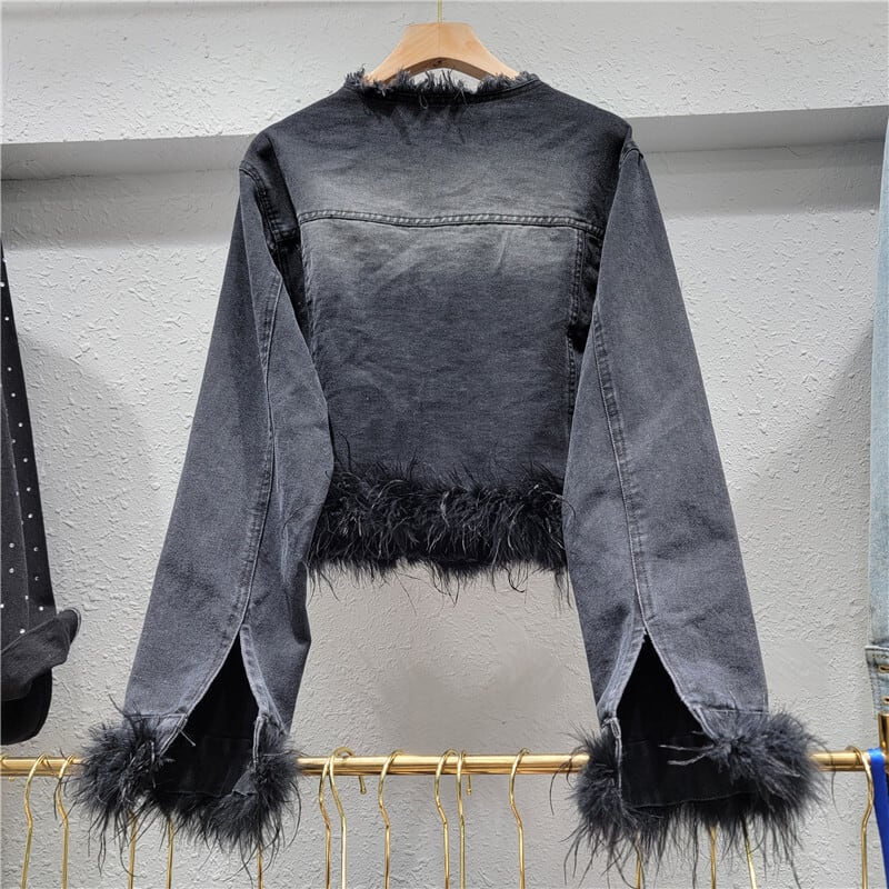 【outer】ファーデニムジャケット　M18126