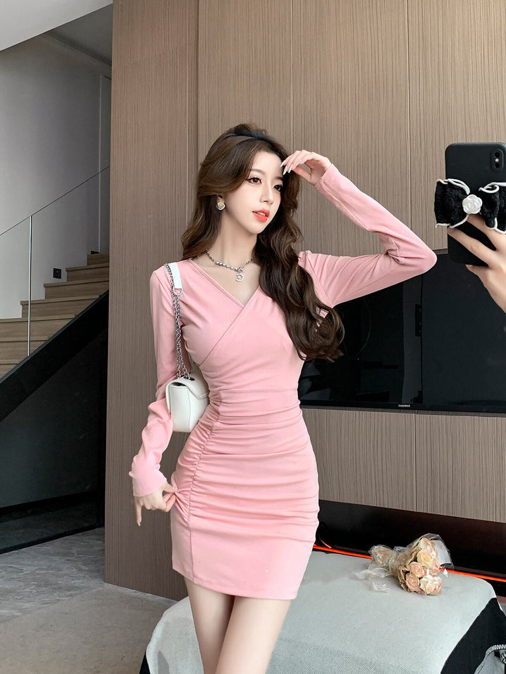 【dress】Vネックデートワンピース　M18680