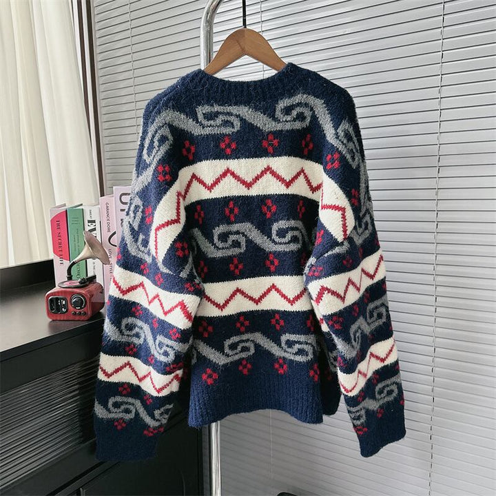 【outer】ジャカードニットカーデ　M28136