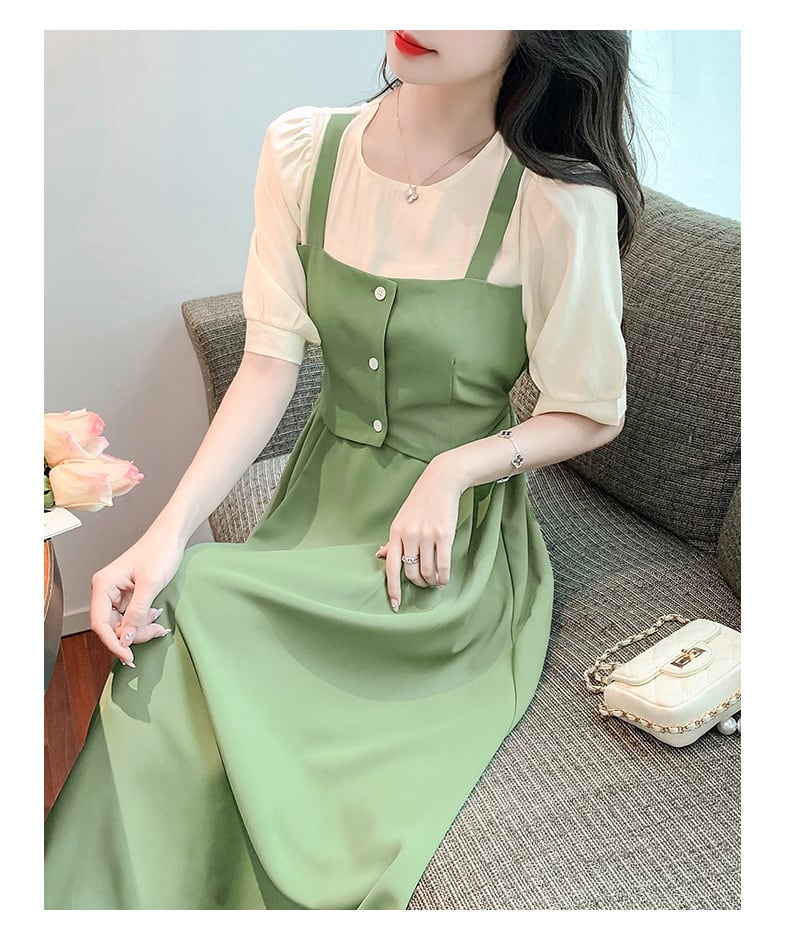 【dress】人気を独占中 エレガント切り替えデートワンピース　M16973