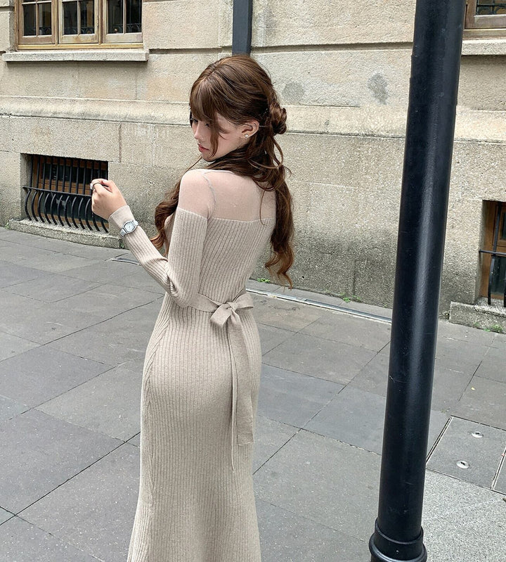 【dress】シアードッキングニットワンピース　N3471