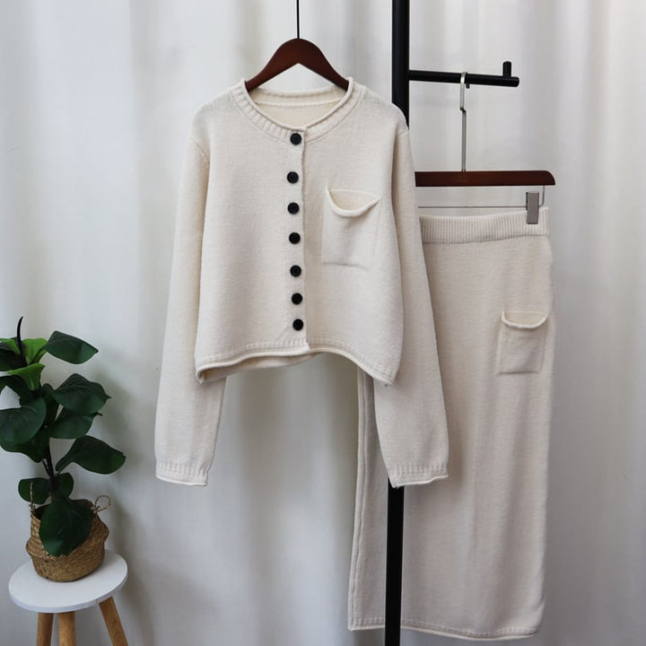 【set】ニットカーデ×スカートセット　M26534