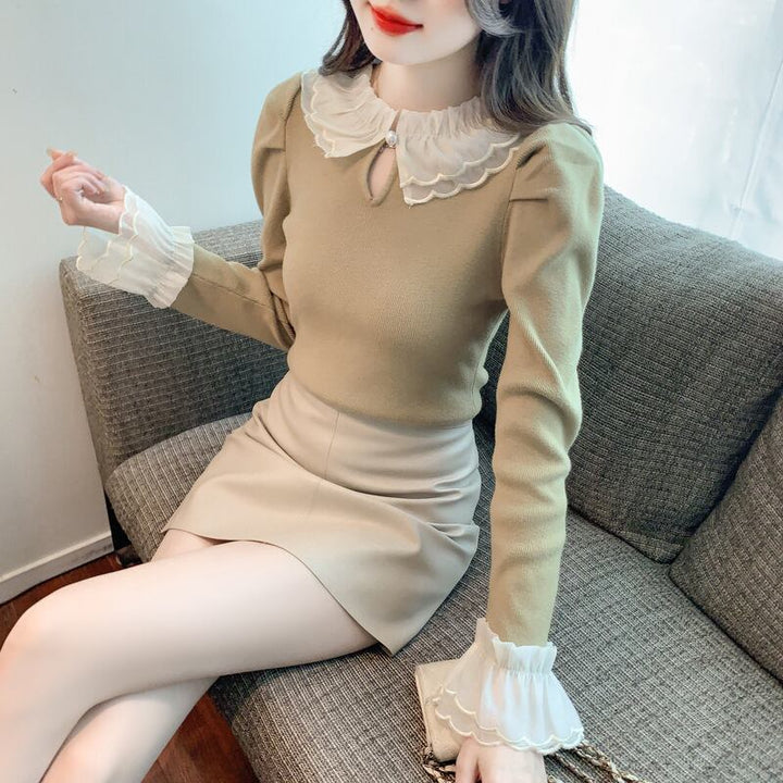 【tops】レースニットトップス　M18850