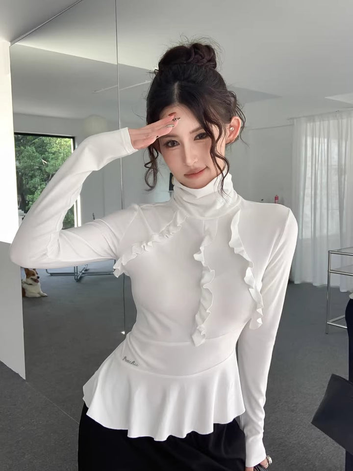 【tops】ハイネックフレアトップス Q8093