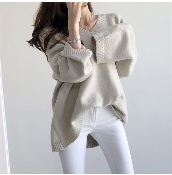 【tops】Vネックニットセーター　M25615