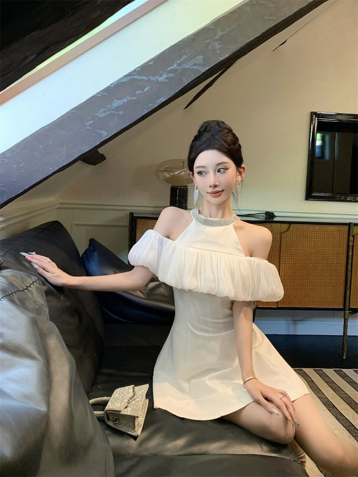 【dress】ビジューオフショルダーワンピース　M24300