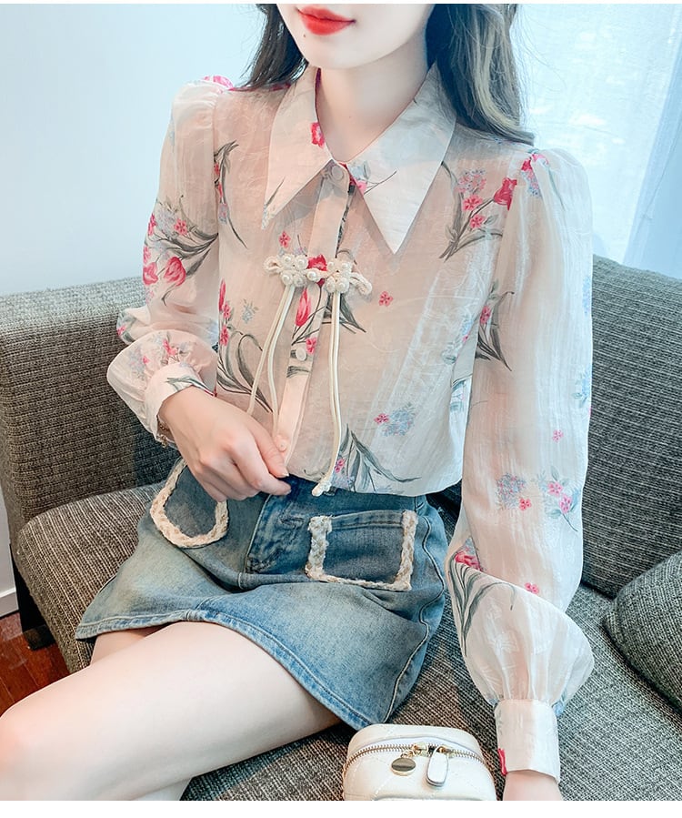 【tops】存在感 スウィートPOLOネックシャツトップス　M16879