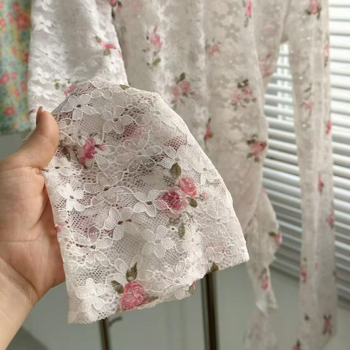 【tops】フリルレーストップスベアトップ付き　M29538