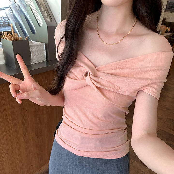 【tops】ボートネックTシャツ　M24877