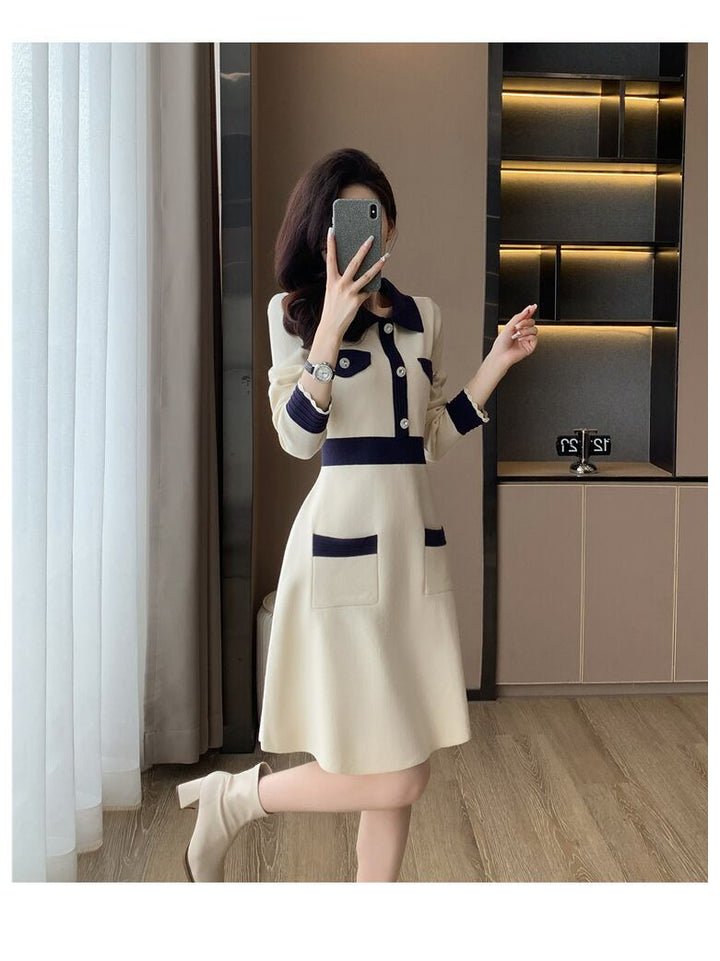 【dress】気質溢れる エレガントニットワンピース　M17475