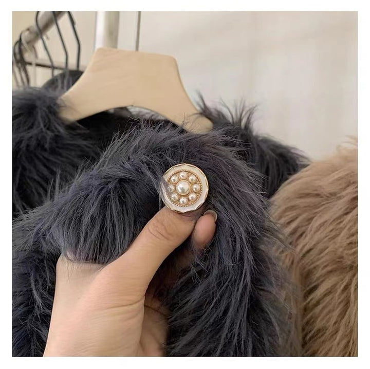 【outer】フェザークルーネックニットカーデ　M18083