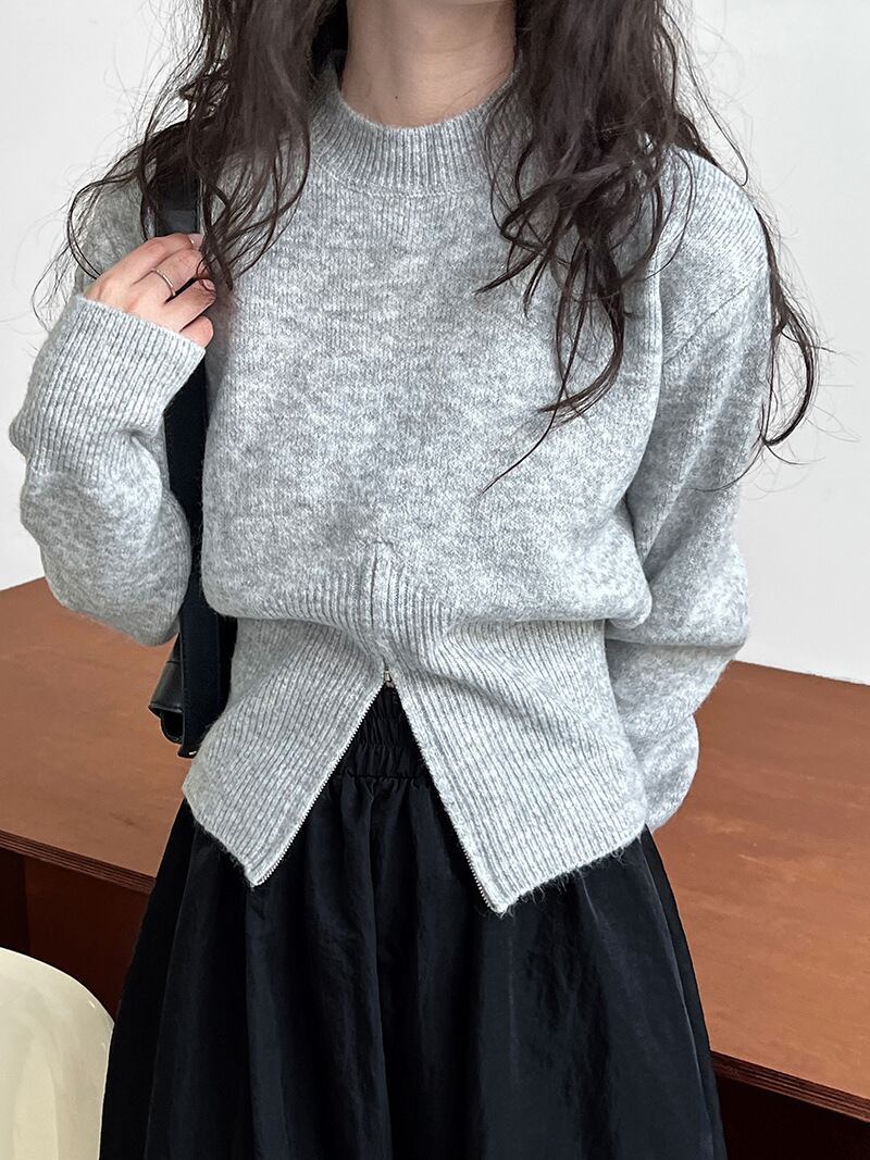 【tops】ファスナーニットプルオーバー　M19197