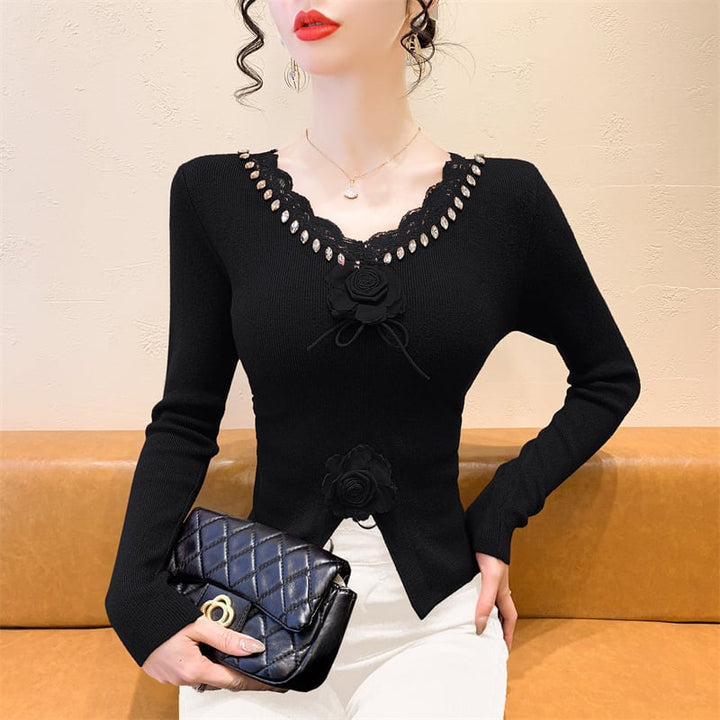 【tops】立体フラワーニットトップス　M27793