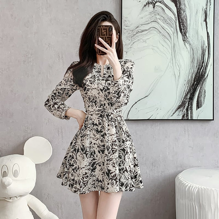 【dress】韓国系超人気スウィート花柄ワンピース着瘦せ　M17293