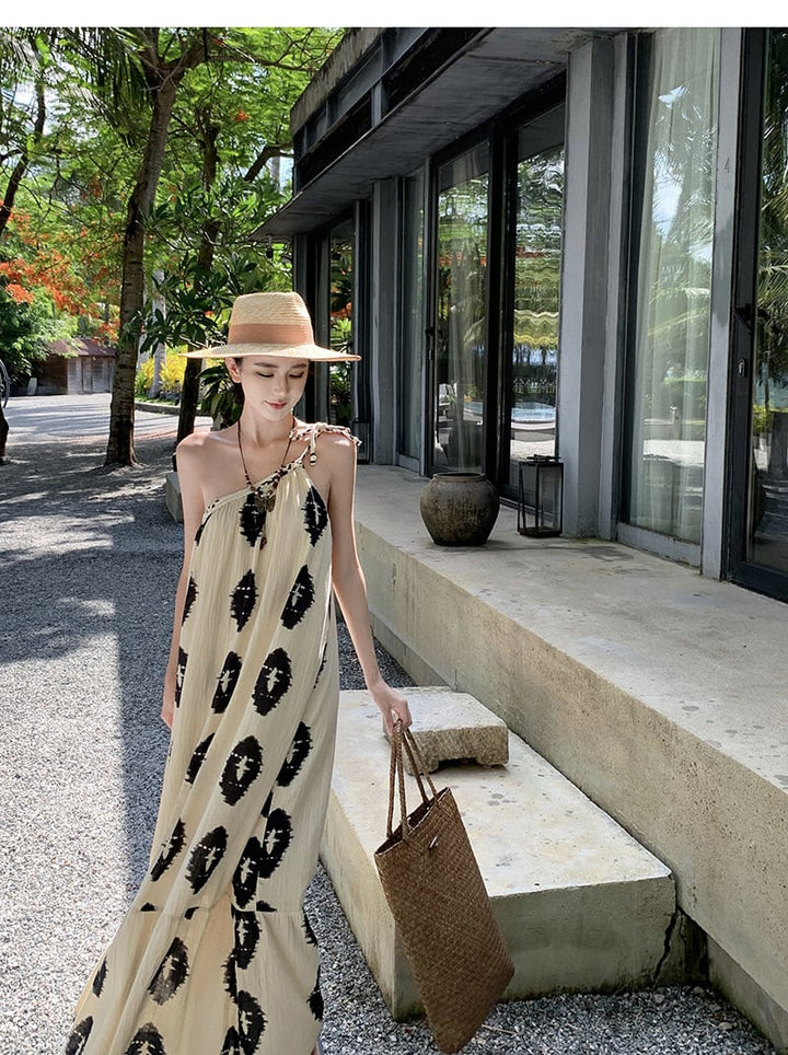 【dress】お洒落旅行レディースプリントワンピース　M16989