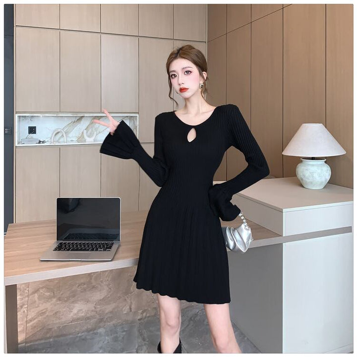 【dress】プリーツニットワンピース　M18856