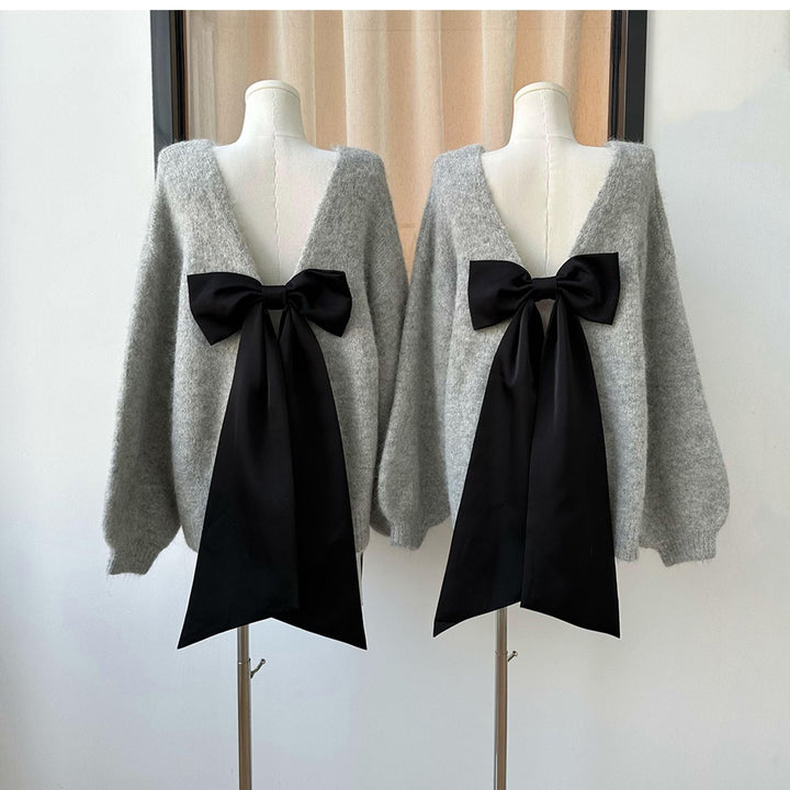 【tops】リボン付きニットセーター　M27023