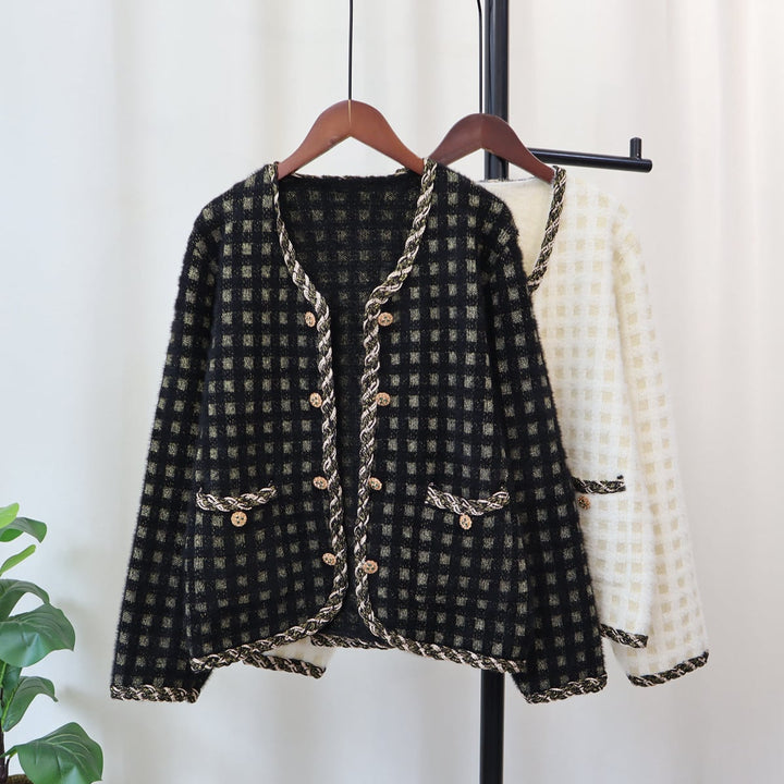 【outer】ダブルボタンニットカーデ　M18199