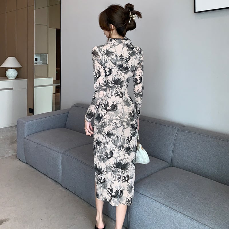 【dress】女子力アップエレガントスリットワンピース　M17414