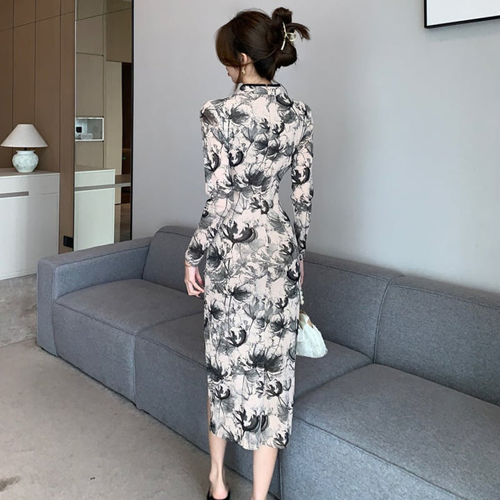 【dress】女子力アップエレガントスリットワンピース　M17414