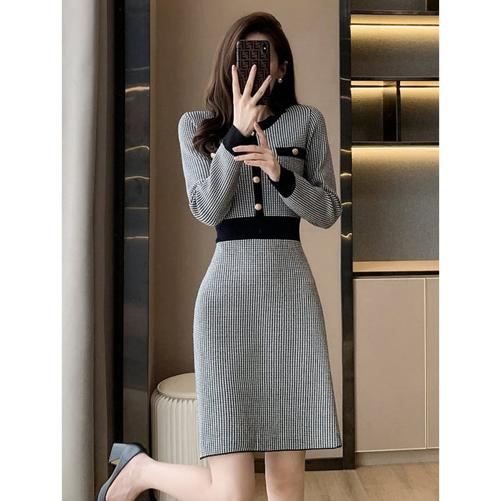 【dress】千鳥格子ワンピース　M25487