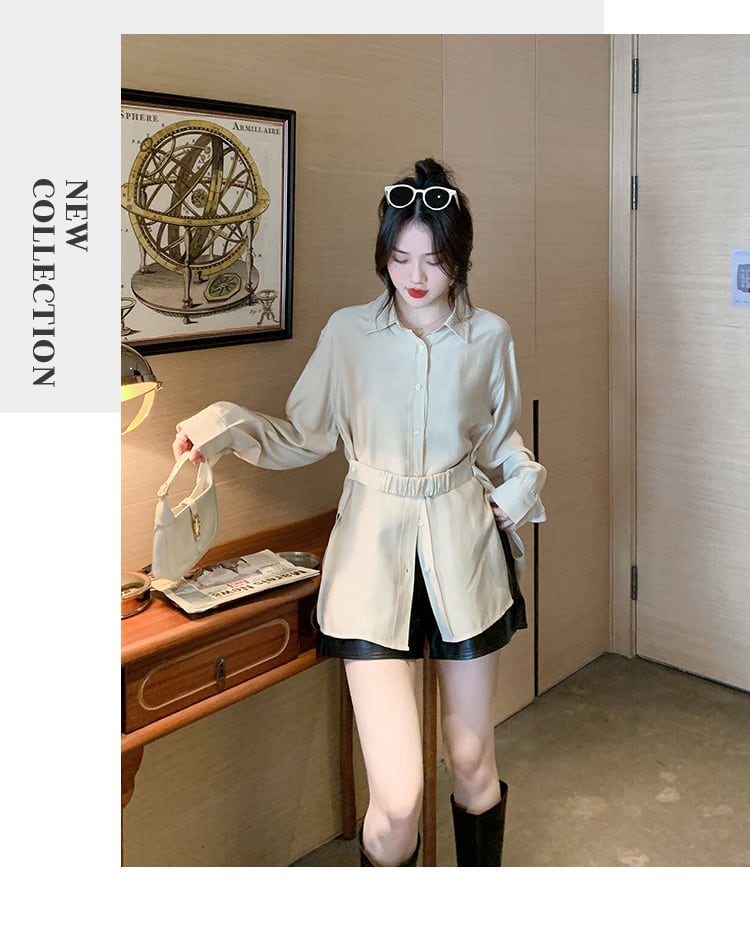 【tops】流行に流されない シャツトップス合わせやすい　M17351