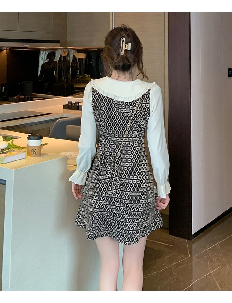 【dress】気質満点大人可愛い切り替えデートワンピース　M17405