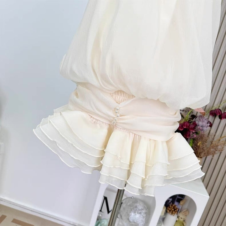【dress】ホルターネックパールワンピース　M30536